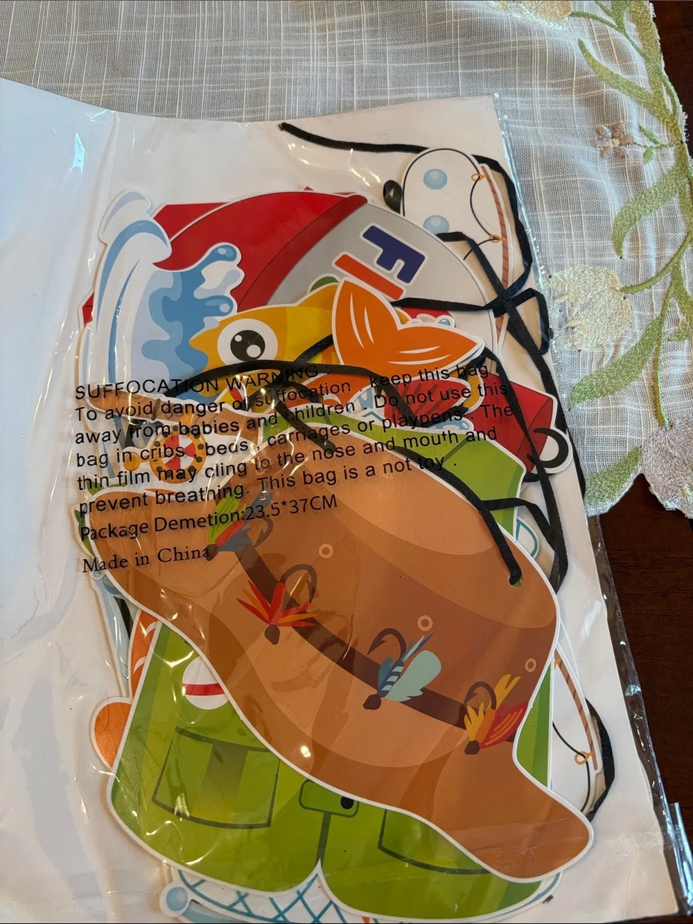 Cooper life gone fishing birthday black Glitter Party banners set of two bn